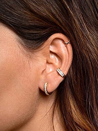 SWEETV 925 sterling silver hoop earrings for women girls - Tiny small large huggie hoop earring 3 sizes