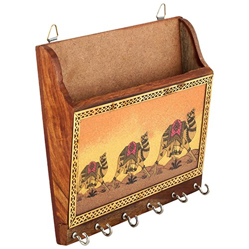 Brown Wooden Key & Later Holder(6 Key Hanger) Amazon.in Home & Kitchen