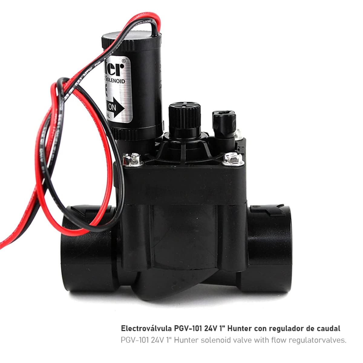 Kit di irrigazione completo 24 V con programmatore elettrico Eco Logic Hunter a 4 stazioni per un sistema preciso ed efficiente.