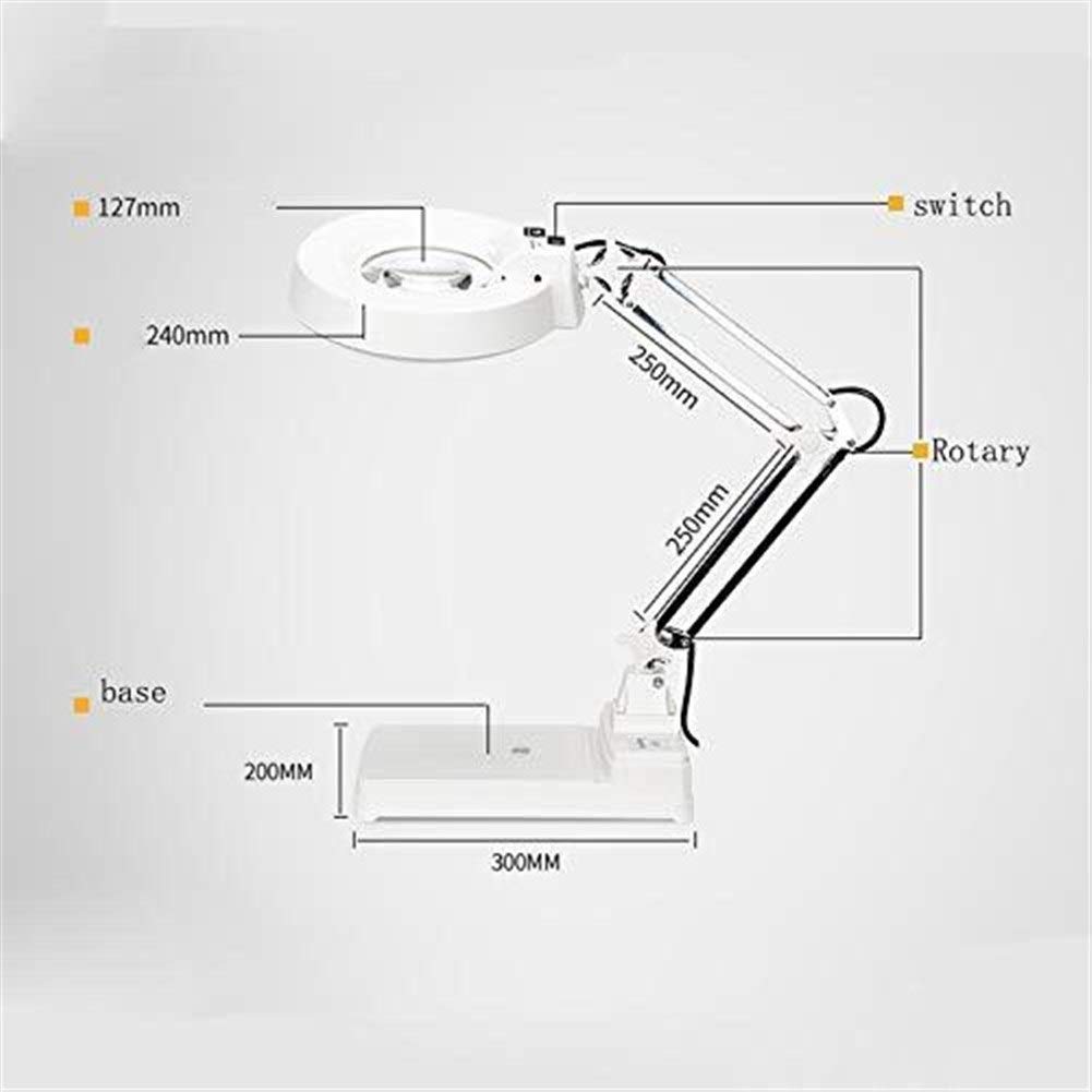 Lupas para Pasatiempos, Lupa De Lectura 20X - Lupa De Escritorio HD De Alta Magnificación con Luz Led, para Lectura De Ancianos, Reparación, M, 15X
