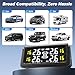 BasaltAuto 4 Sensors TPMS Tire Pressure Monitoring System, Ultra Large Bright LCD, Solar/USB Charging, 6 Smart Safety Alerts, 0-3.5 Bar/51 PSI, Sleep Mode, IP67 for Car SUV MPV RV Truck Trailer