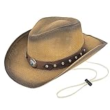 Simplicity Kid's Costume Party Cowboy Straw Hat with Decorated Headband