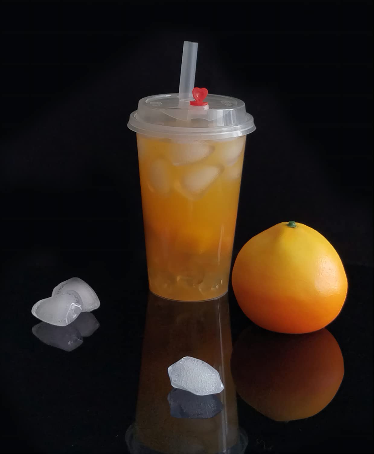 Buy [100 Sets 16 oz.] Tankon Disposable Clear Plastic Cups With Lids