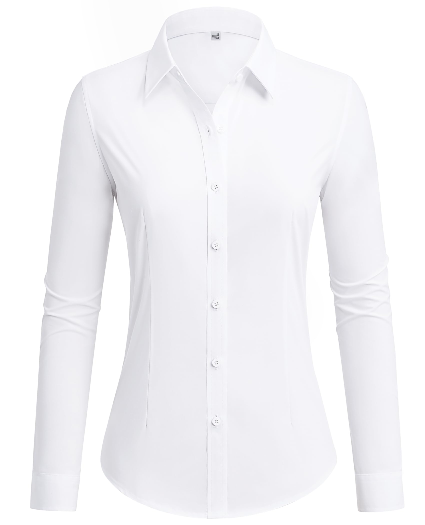 siliteelon Button Down Shirts for Women Dress Shirts Cotton Long Sleeve Shirts for Women Wrinkle Free Stretch Work Blouse