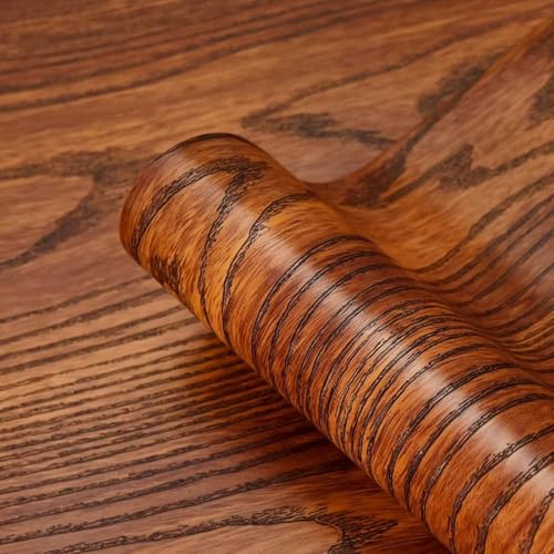 Image of HOME13 Self Adhesive Wood Vinyl Wallpaper Waterproof Old Furniture for Wall, Wall Stickers Door Wardrobe Desktop (CAREMAL Wood, 24X118 in)