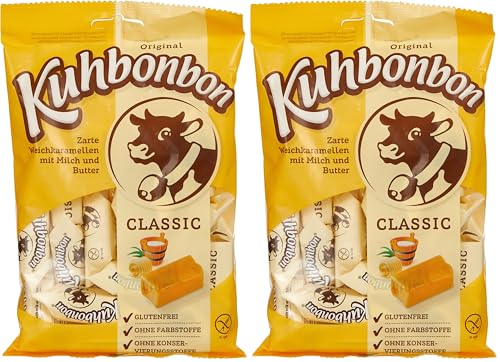 Kuhbonbon Classique Bonbons au Caramel avec Lait/Beurre 200 g (Lot de 2)