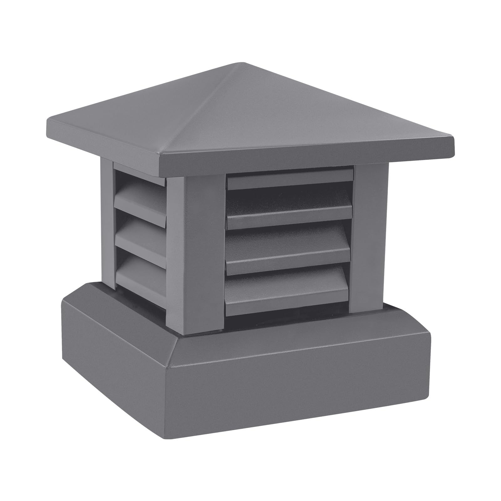 Cubierta de chimenea de aleación de aluminio, protección para pájaros y lluvia, con filtro de chispas para chimeneas y chimeneas, 25,5 x 25,5 cm, color gris oscuro