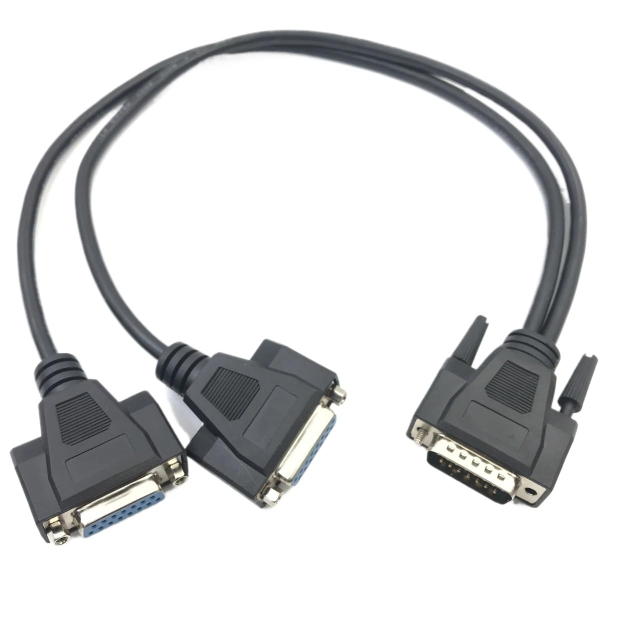 DB15 ON/E Point Two Datenkabel, 1 Signal, Kupferabschirmung, maßgeschneidert, 15-polig auf DB15-Stecker auf 2 Buchsen, 0,5 m, 1 m, 2 m (0,5 m)