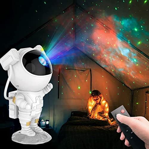 Image of Desidiya LED Starry Night Light Projector Lamp, Galaxy Projector, Star Projector with Timer and Remote Astronaut Nebula Lamp for Kids Adults, Room Decor Gifts for Kids, Friends, Birthday Party (White)