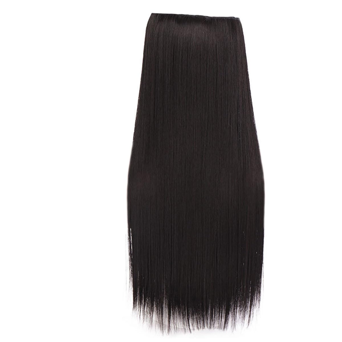 Black Hair Extensions Heat Resistant Synthetic Fiber Hairpieces Clip in Straight Thick One Piece Increase Hair Volume Naturally and Seamlessly 1405