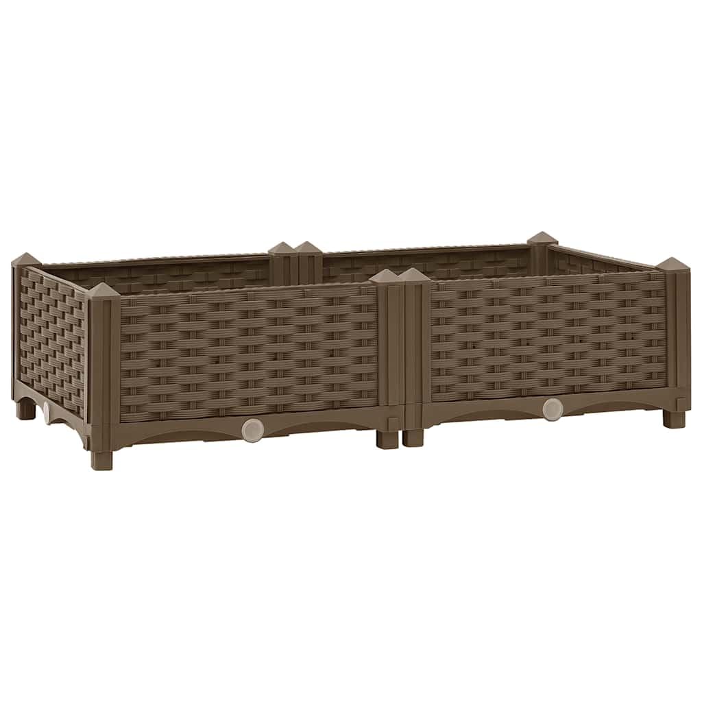 VidaXL Raised Garden Bed - 80x40x23 cm - Polypropylene - Brown
