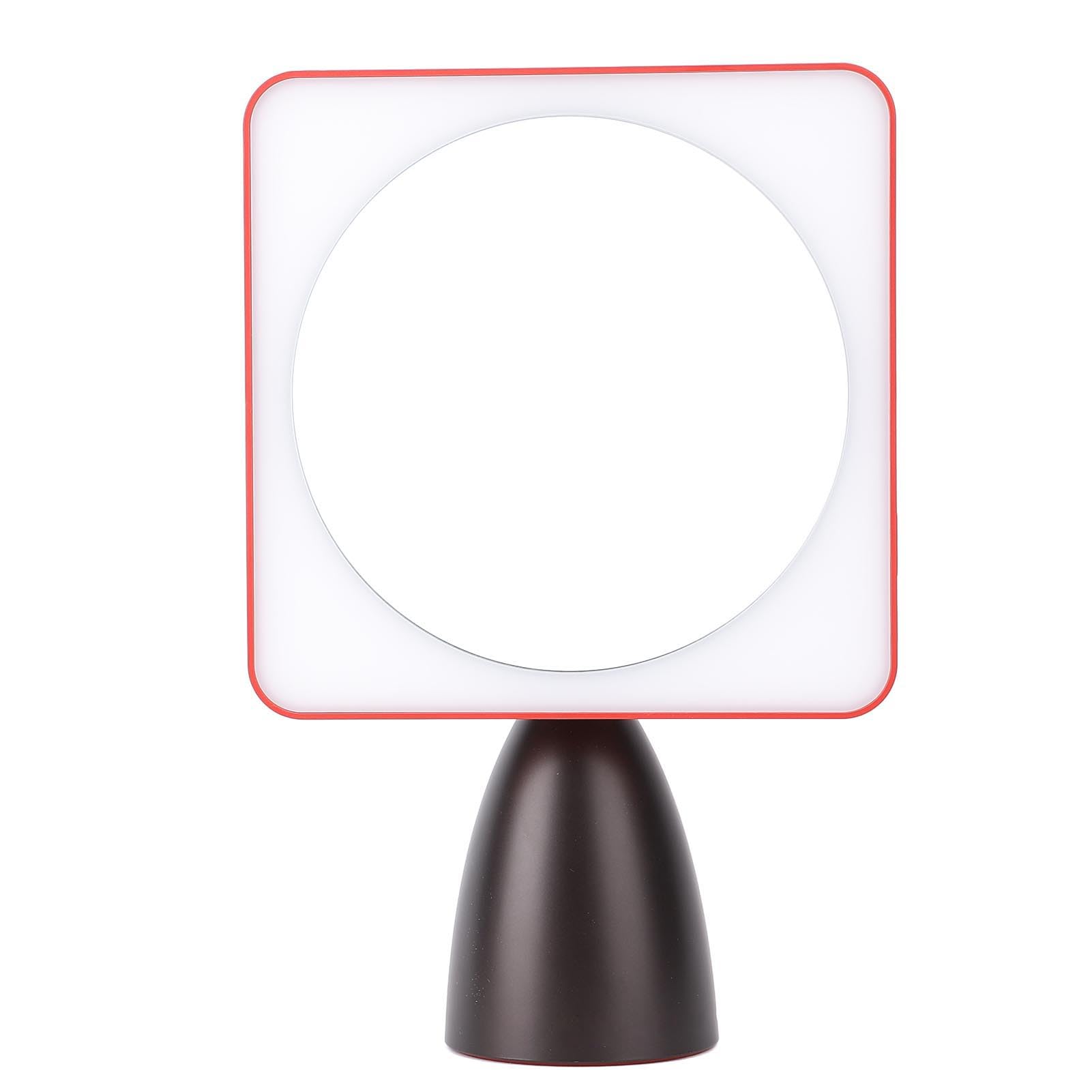 Specchio di cortesia da scrivania a LED compatto con ampia area di illuminazione per gli amanti del trucco (rosso nero)