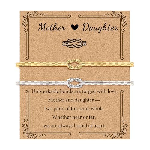 GRCLD Matching Bracelets for Couples Love Knot Bracelet Pinky Promise Soulmate Relationship Friendship Bracelets Forever Infinity Jewelry Gifts for Women Teen Her Him (Mom-Daughter-GS)