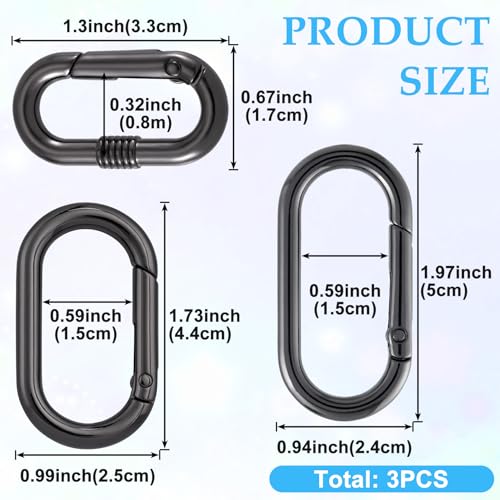 Image of Oval Spring Ring Clips, Metal Keyring Purse Clip