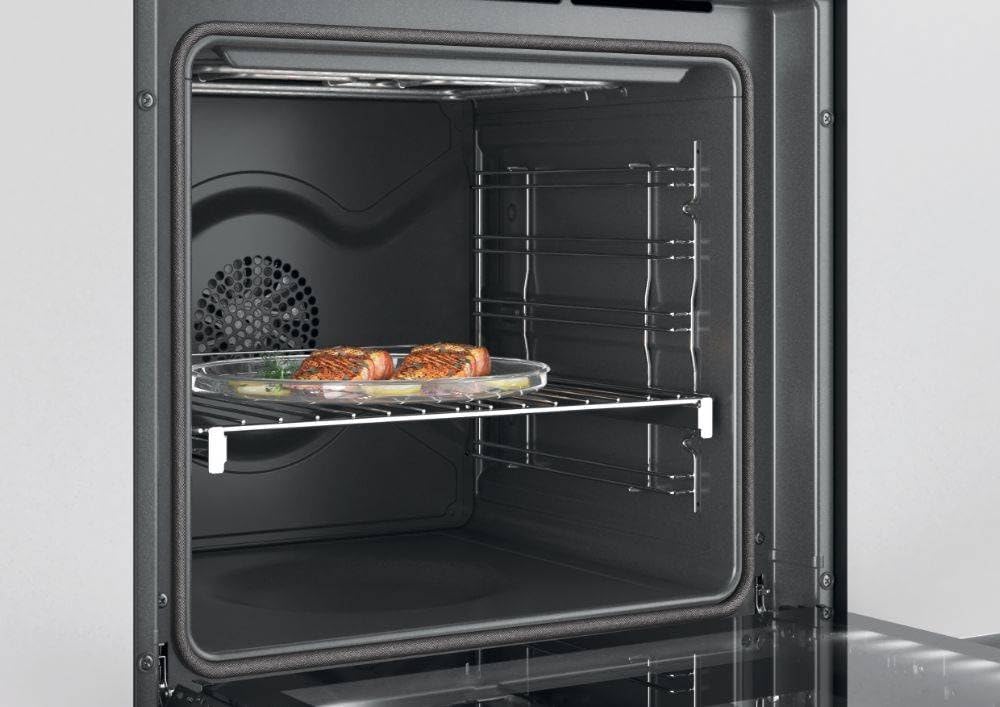 Rosières RFC3O0879IN WF – Four encastrable pyrolyse 80L – Chaleur tournante – Connecté Wi-Fi & Bluetooth – 11 fonctions – Rails télescopiques – Classe A – Inox