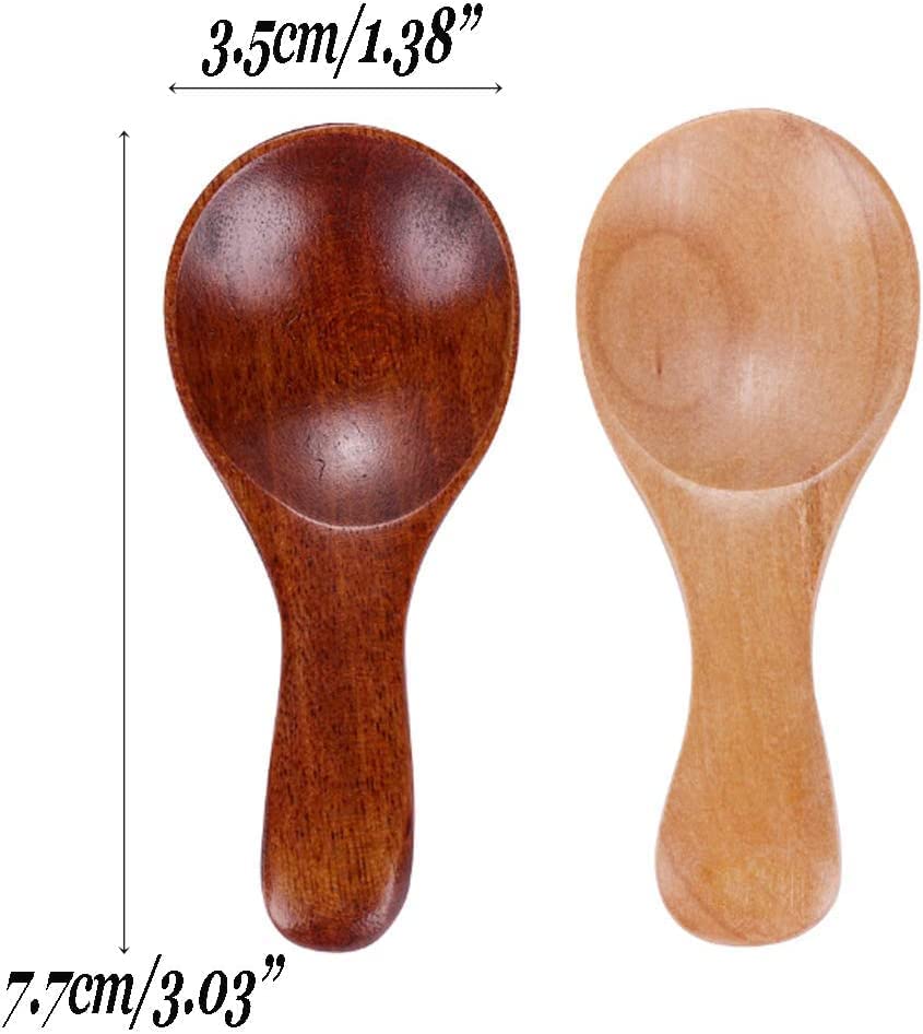 Image of Wooden Spice Spoon, Natural Wood, 7.7cm Length, Kitchen Utensil for Spices and Seasonings