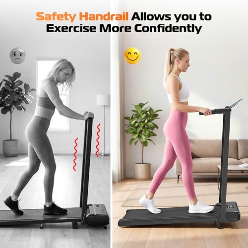 Image of ANCHEER Walking Pad Treadmill with 12% Incline, 3.0HP Foldable Treadmill with Handle Bar, 16 inch Wide Belt, 320 LBS Capacity, Portable Quiet Compact Treadmills for Home /Office