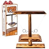 Original Cup Ring Toss® Game | Geschicklichkeitsspiel aus Holz | Premium Qualität | Hängende Ringwurfmaschine | Wer ist der Schnellste? | Innen & Außen | Erwachsene | 100% Holz | 100% Spaß | SparkL®