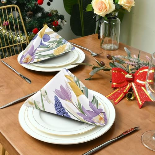 Servilletas de Tela Flores Multicolor Pack x6 20x20 pulg miniatura 4