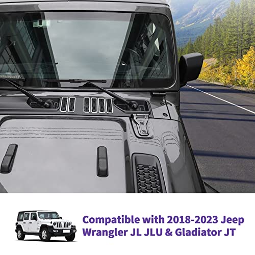 Image of Hood Vent Cover Cowl Panel Vent Cover Trim Fit for 2018-2026 Jeep Wrangler JL JLU & Gladiator JT Exterior Accessories (White)