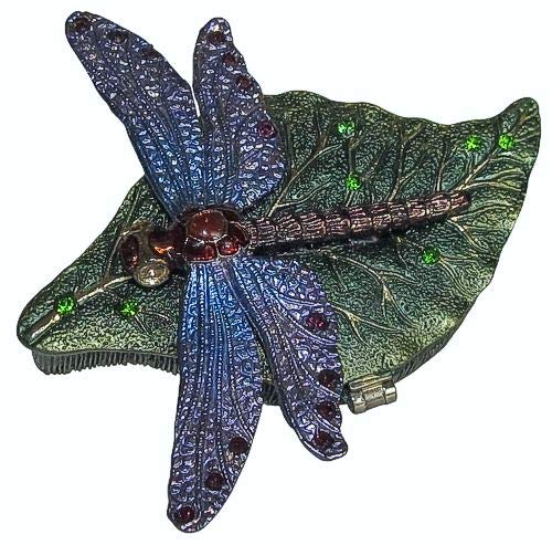 Welforth - Dragonfly On Leaf - Jeweled Box