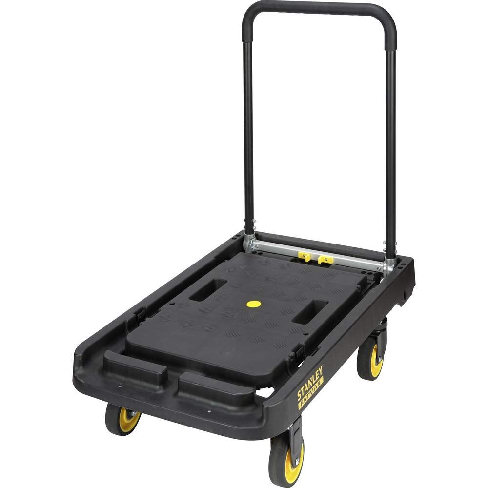 Stanley Klappbarer Plattformwagen FXWT-711 - Max. 200KG - Aluminium - 80 x 52 X 87 cm - Anti-Rutsch-Plattform - Schwarz/Gelb