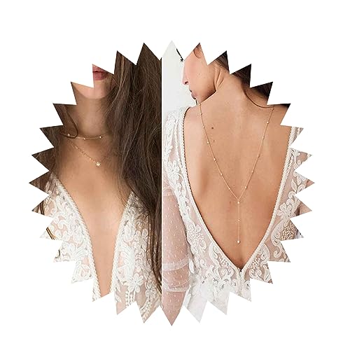 Yheakne Boho Kristall Zurück Kette Halskette Strass Hintergrund Halskette Gold Cz Braut Zurück Tropfen Kette Sommer Strand Körper Kette...