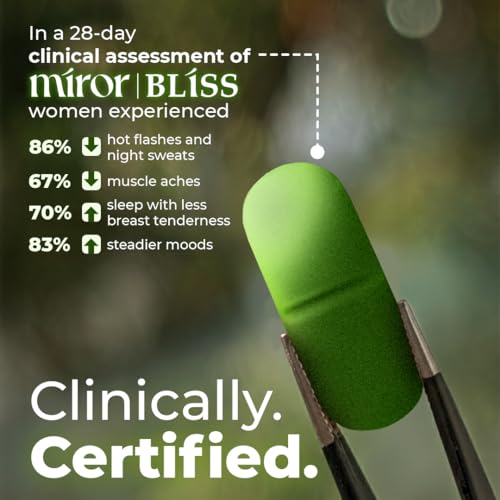 Image of Miror Bliss Menopause & Perimenopause Support Supplement for Women | Hormonal Balance, Hot Flash & Night Sweat Support | Sleep & Mood Support | Magnesium Glycinate, Ashwagandha, Shatavari, Evening Primrose Oil | (3 * 30 Tablets)