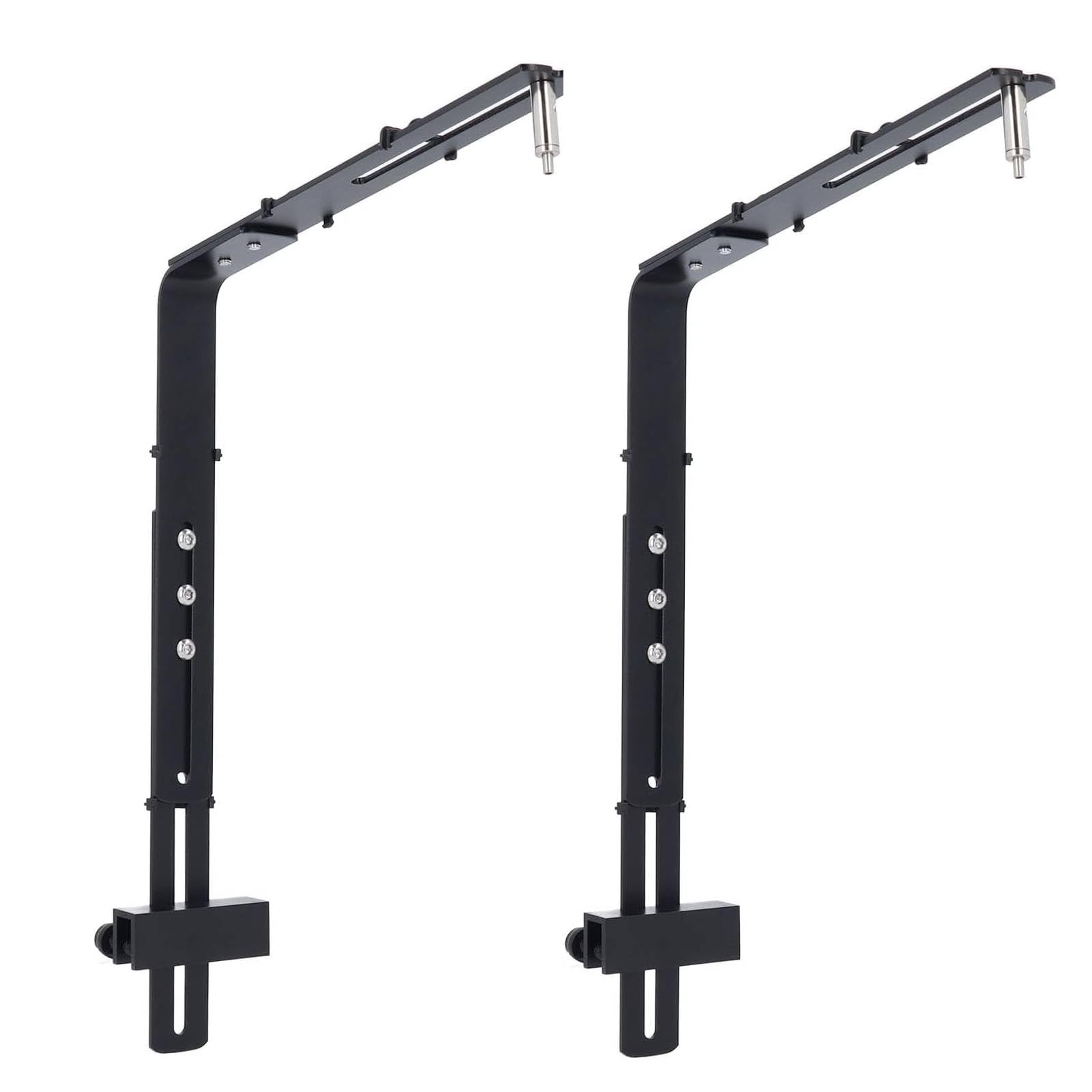 Aquarium Light Riser, Aluminum Alloy Adjustable Heat Lamp Stand Aquarium Light Holder for Fish Tank Hanging Lamp (2PCS(Black)