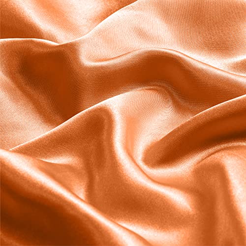 BEDELITE Satin Pillowcase with Zipper, Burnt Orange King Size Pillow Cases Set of 2, Super Soft and Cooling Similar to Silk Pillow Cases, Gift for Women Men(20x36 Inches)