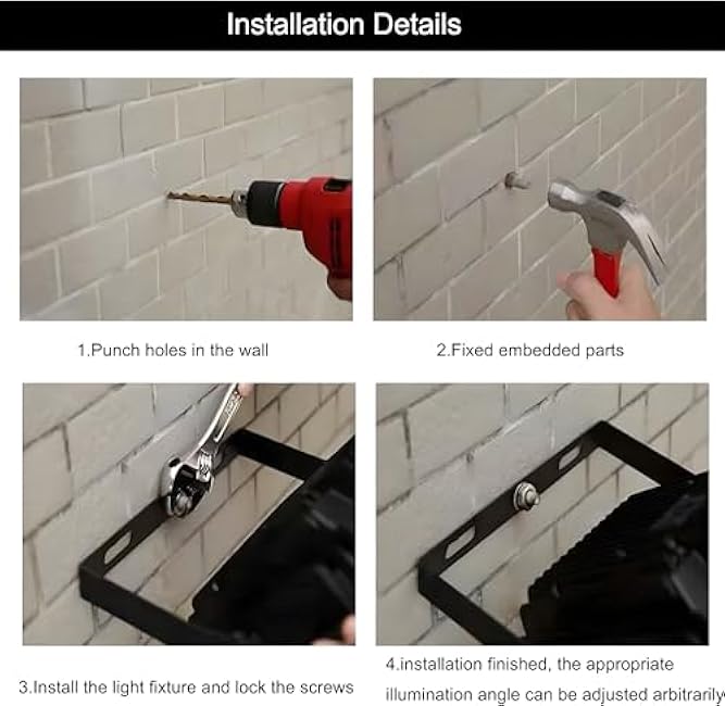 LED Flood Light, LED Work Light IP66 Waterproof Exterior Security Lights Outside Floodlights Slim Design