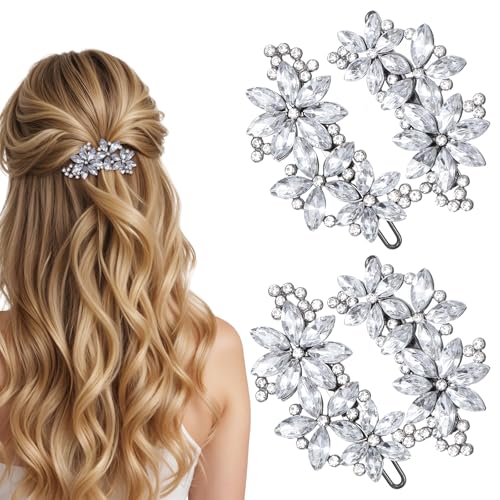 Pinzas de Pelo con Flores de Cristal 4 Pzs miniatura 1