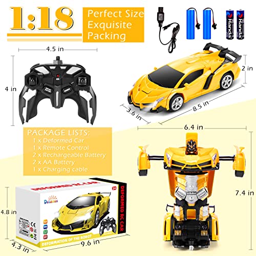 Dolanus 478 Remote Control Car - Transform Robot Rc Cars Contains All Batteries: One-Button Deformation And 360 Degree Rotating Drifting, Present Christmas Birthday Gift For Boys/Girls thumb #4