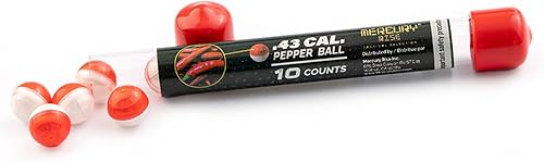 Mercury Rise Self Defense Pepper Ball Ammo for Training Pistol Paintball Gun Mercury Rise Self Defense Pepper Ball Ammo for Training Pistol Paintball Gun