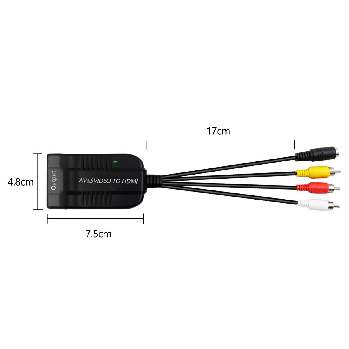Adaptador conversor macho RCA AV a HDMI Mini Composite CVBS S-Video a HDMI Convertidor