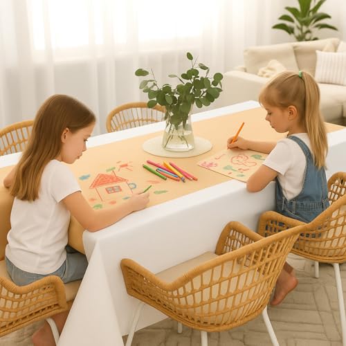 Nappe rectangulaire jetable kraft marron Oudain 137x274 cm lot de 6