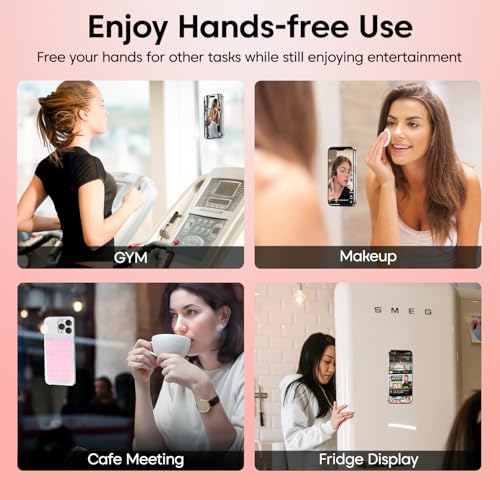 Image of Sounce Suction Phone Case, Phone Suction Sticker, for Hands-Free Mobile Accessory Holder Grip, Video Phone Accessory Compatible Mirror, Shower (Pink)