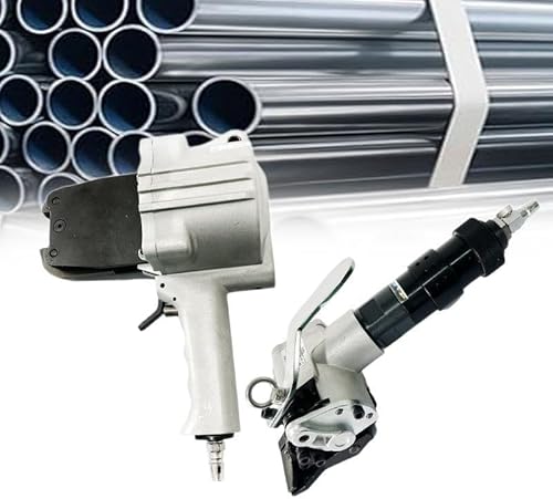 Pneumatic Steel Strapping Tool - Heavy Duty Tensioner & Cutter Sealer for 32mm Straps - Industrial Metal Strapping Machine for Secure Packaging & Baling