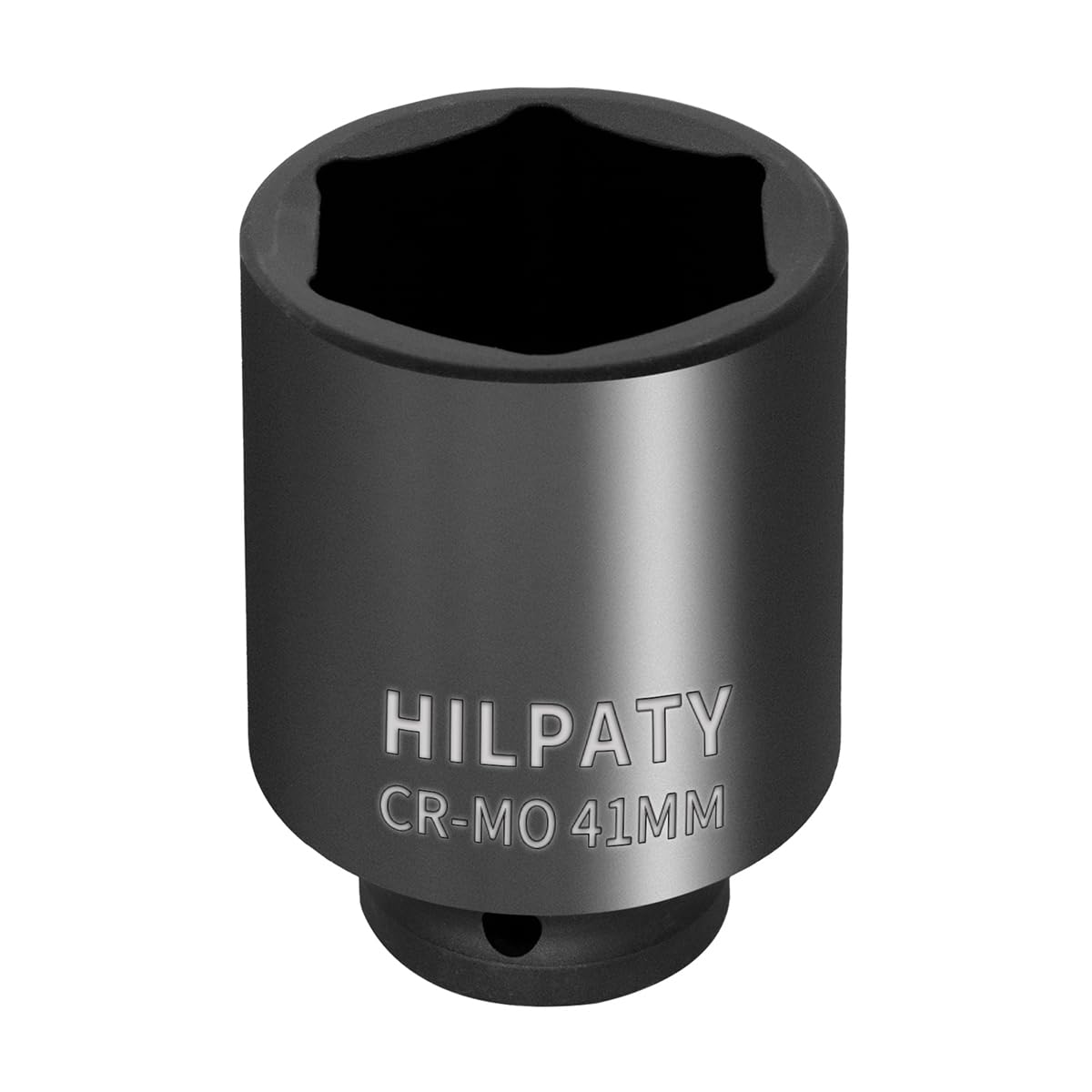 Hlipaty Impact Socket 41mm, 1/2" Square Drive 6 Point Cr-Mo Deep Socket, 78mm Length, Black