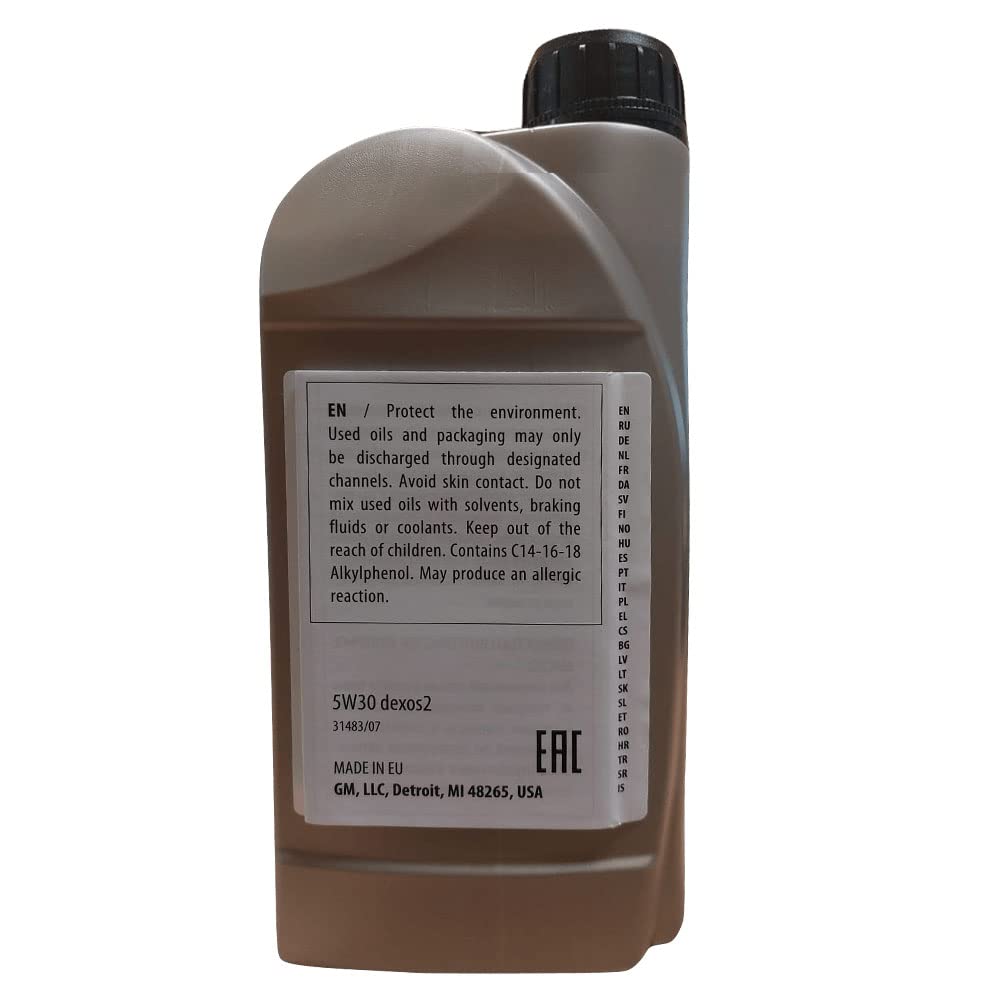 5 LITRI OLIO MOTORE GM 5W30 DEXOS 2 LONGLIFE ACEA C3. Olio Originale per motori diesel e benzina con DPF, FAP e CAT.