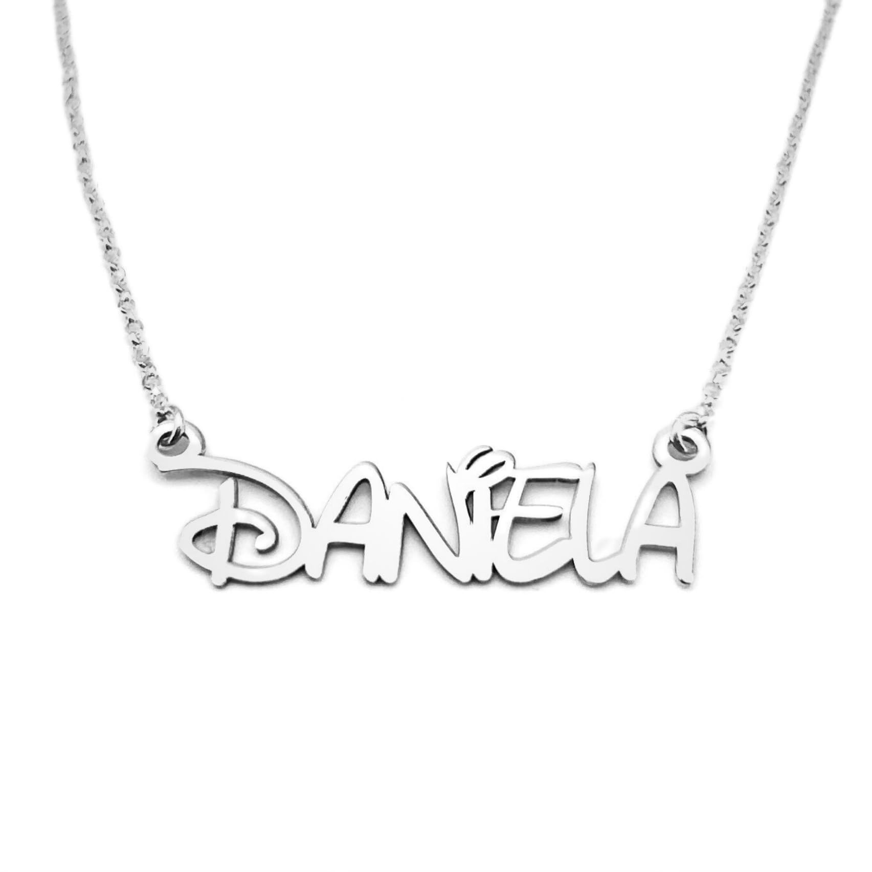 LUXFAN´S FANTASY DELUXE Collar Personalizable con Nombre en Plata de Ley 925 para Mujer - Detalle precioso personalizado para regalo de Navidad, Día de la Madre, Cumpleaños Hecho en España (Walt)