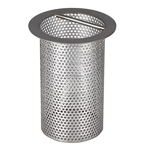 4" Commercial Floor Drain Strainer, 6'' High, Thick Stainless Steel and Finely Polished Drain Basket