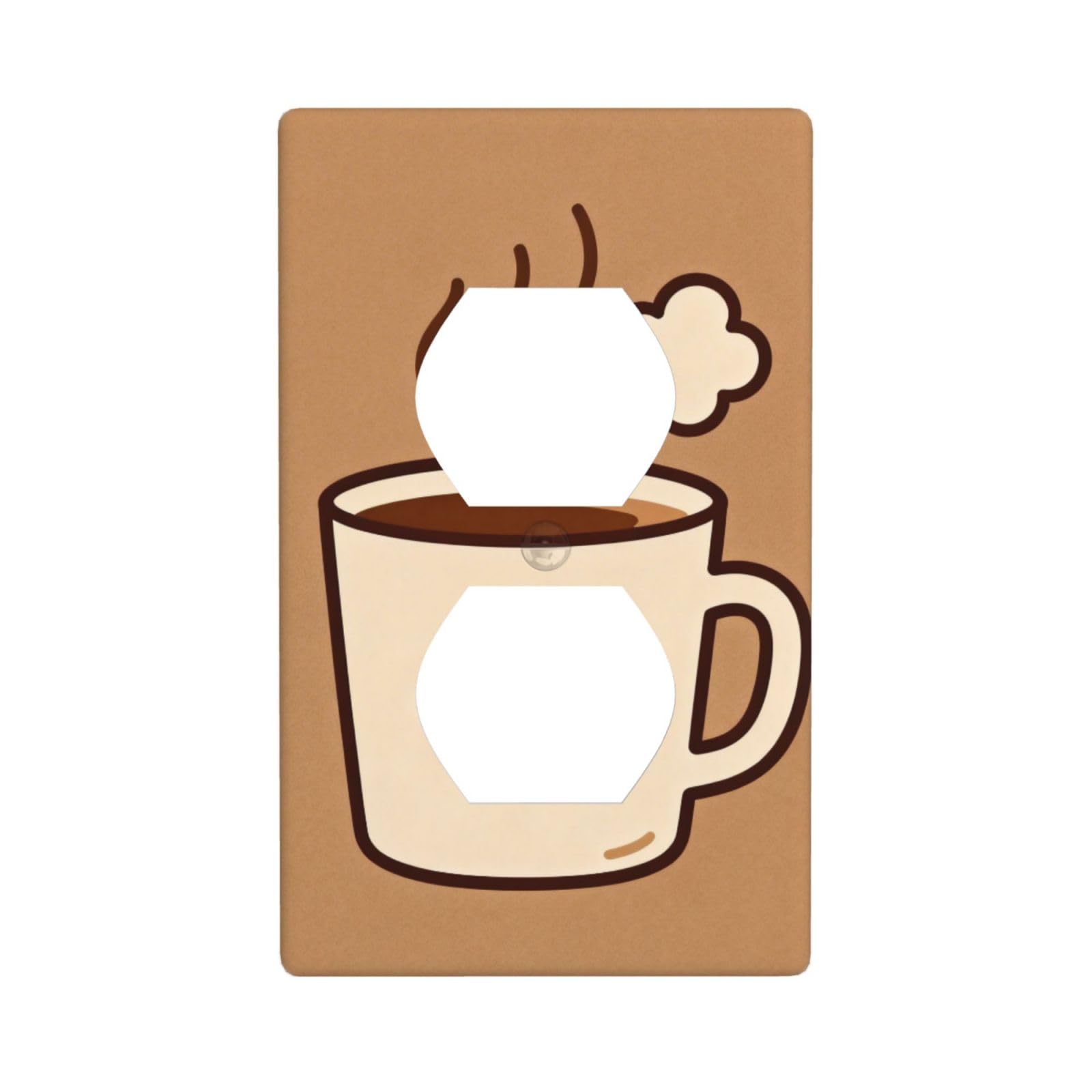 Cntdbu White Coffee Travel Mug Unbreakable Polycarbonate Switch Plate-1 Gang Screwless Wall Plate For Home Office