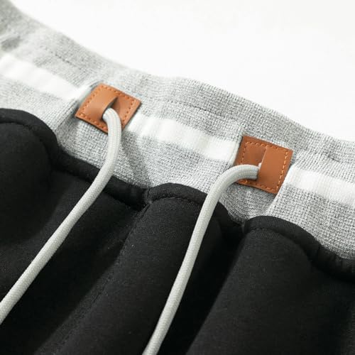 FoxQ Mens Fleece Lined Sweatpants with Zipper Pockets Winter Sherpa Lined Pants Straight Leg Open Bottom3