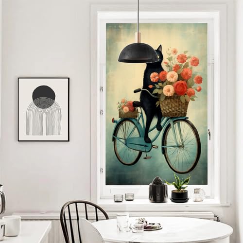 Película para ventana con diseño floral colorido 27.6 x 47.2 pulg miniatura 6