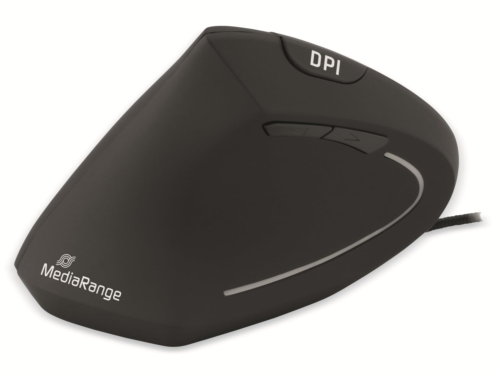 MEDIARANGE Ergonomic 6-Button Mouse with Optical Sensor for Left-handers, Wired, Black