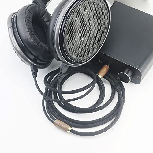 Image of NewFantasia 2.5mm Balanced Cable Compatible with Sennheiser HD650, HD600, HD580, HD660S, HD660S2, HD58X, HD6XX Headphone 7N OCC Copper Silver Plated Cord Walnut Wood Shell