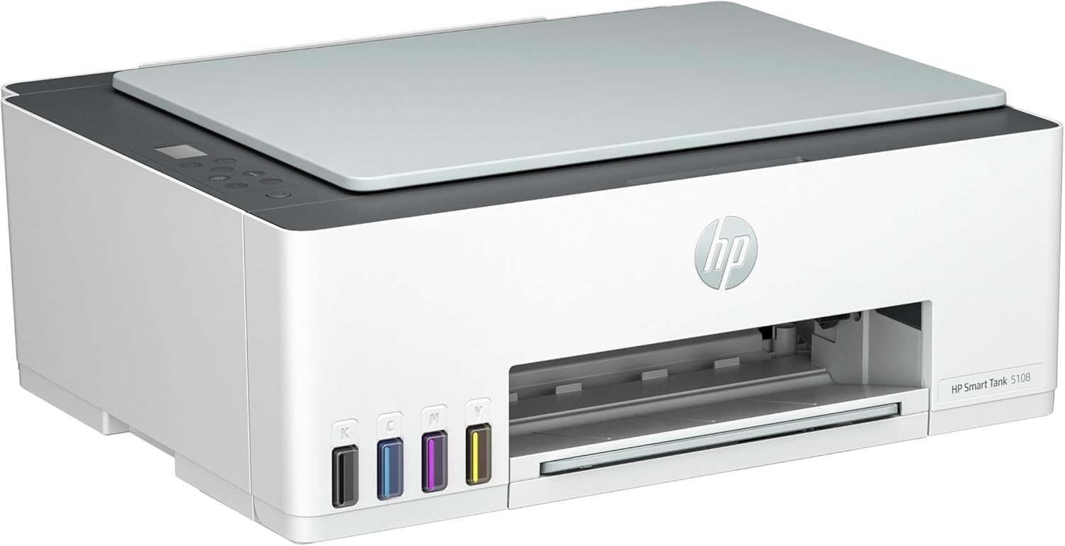 HP Impresora Multifunción Tinta Smart Tank 5108 Wi-Fi, con depósito Recargable, Incluye Tinta para Imprimir hasta 3 años