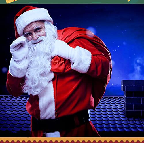 7 Sets Van Kerstman Pak Mannen Volwassen Kerst Aankleden Kerstvakantie Rood - Afbeelding 6