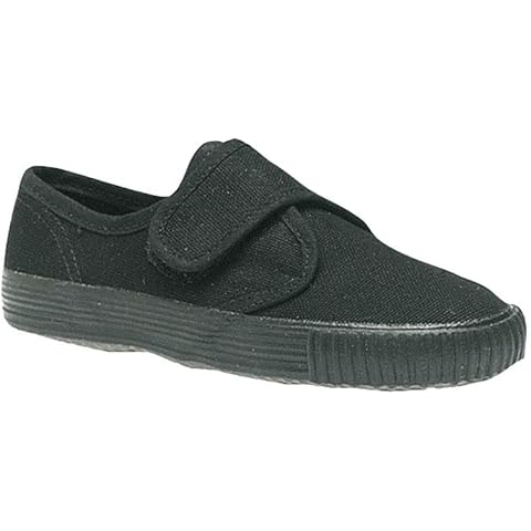 Boys Girls PE Pumps Gym Black Trainers School Lace Dance Ballet Unisex Plimsolls Plain Plimsoles Cover